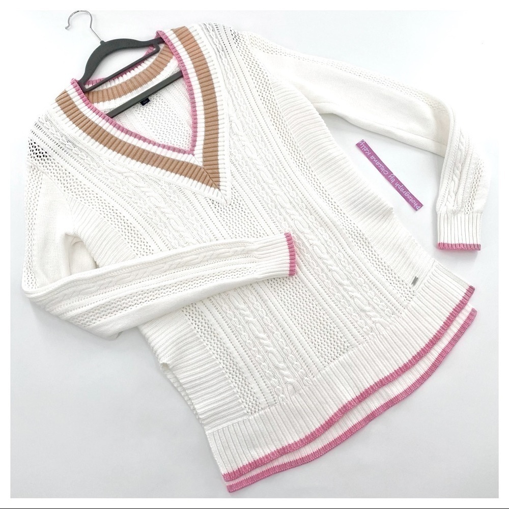 Tommy Hilfiger Cotton Mixed-Knit Cricket Sweater - Picture 8 of 8